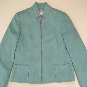 $598 CARLISLE DESIGNER Blue Zip Blazer / Sweater